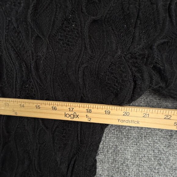 COOGI Australia Black 3D Textured Knit Sweater Pullover Cotton Small Ladies - Picture 6 of 16